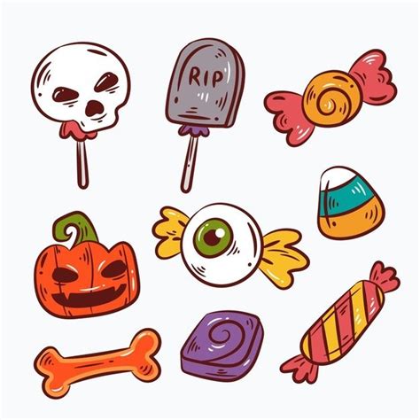 cute halloween candy drawing